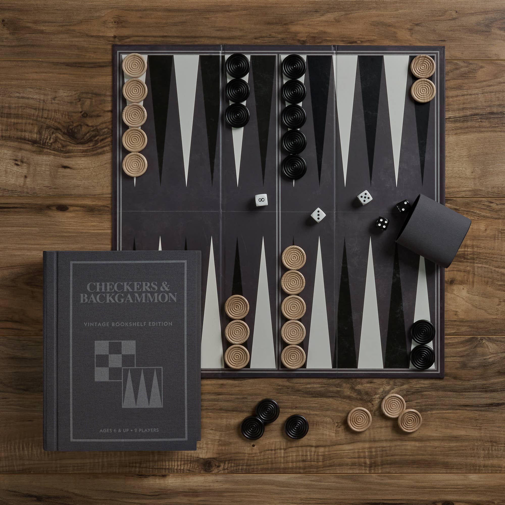 Checkers &amp; Backgammon Vintage Bookshelf Edition