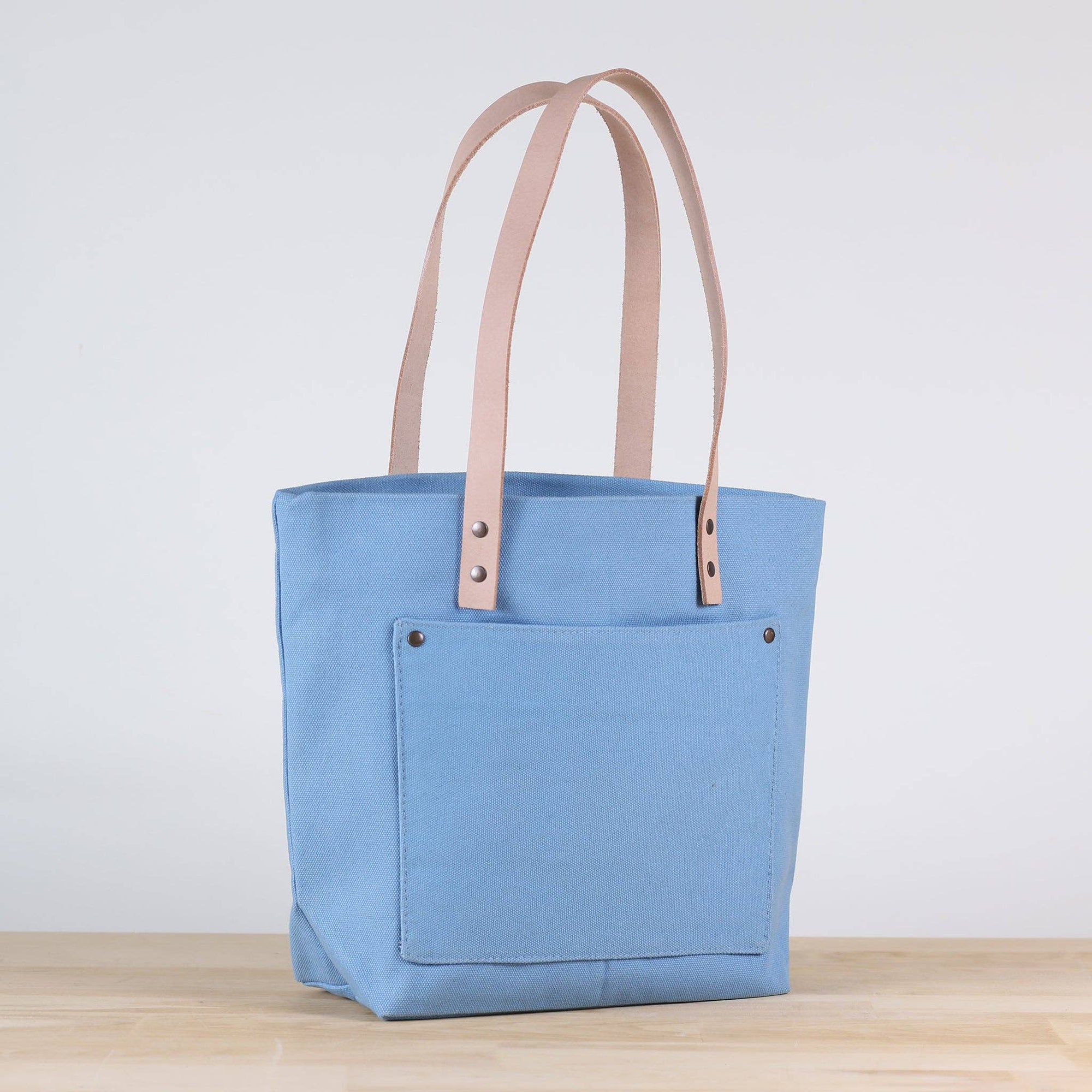 Cape Canvas and Leather Lines Handbag: Sky