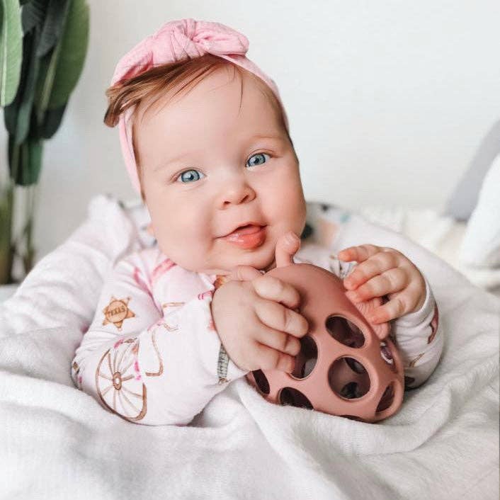 Garden Party Collection - Honey Bee Teether: Powder Blue