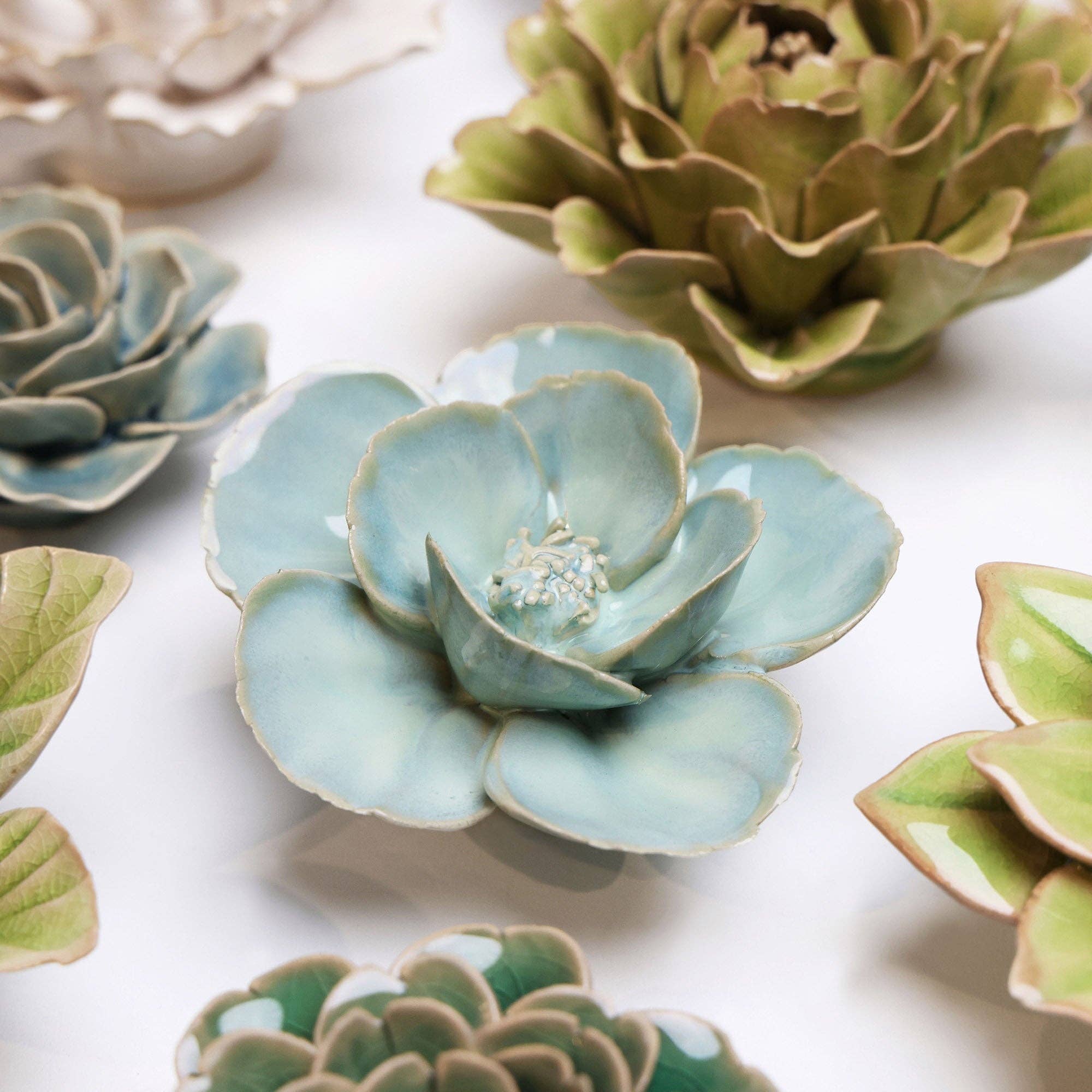 Milk Teal Poppy Home Decor Tabletop Boxed Gift Unique