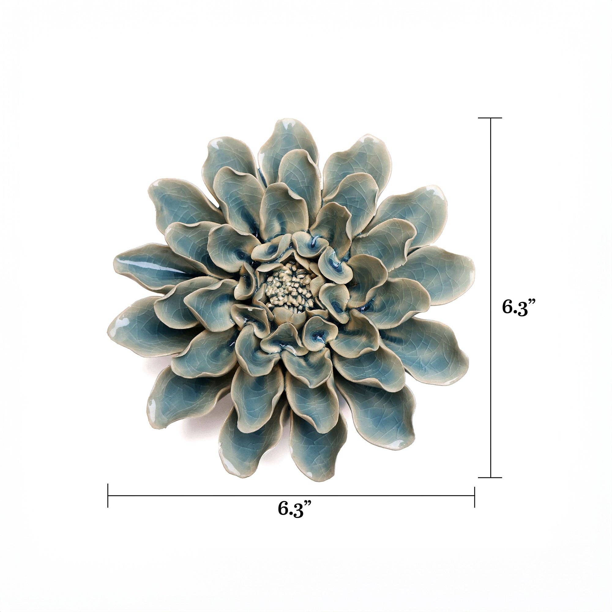 Powder Blue Aphrodite Dahlia Pottery Handmade Boxed Gift