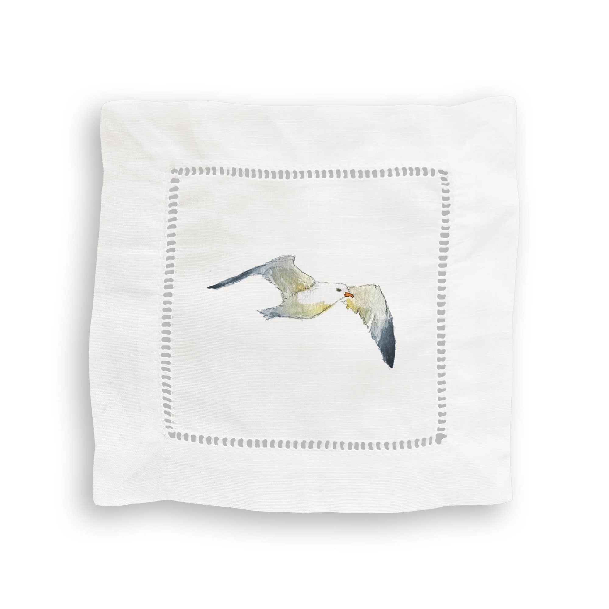 Sea Birds Mixed Linen Cocktail Napkin Set