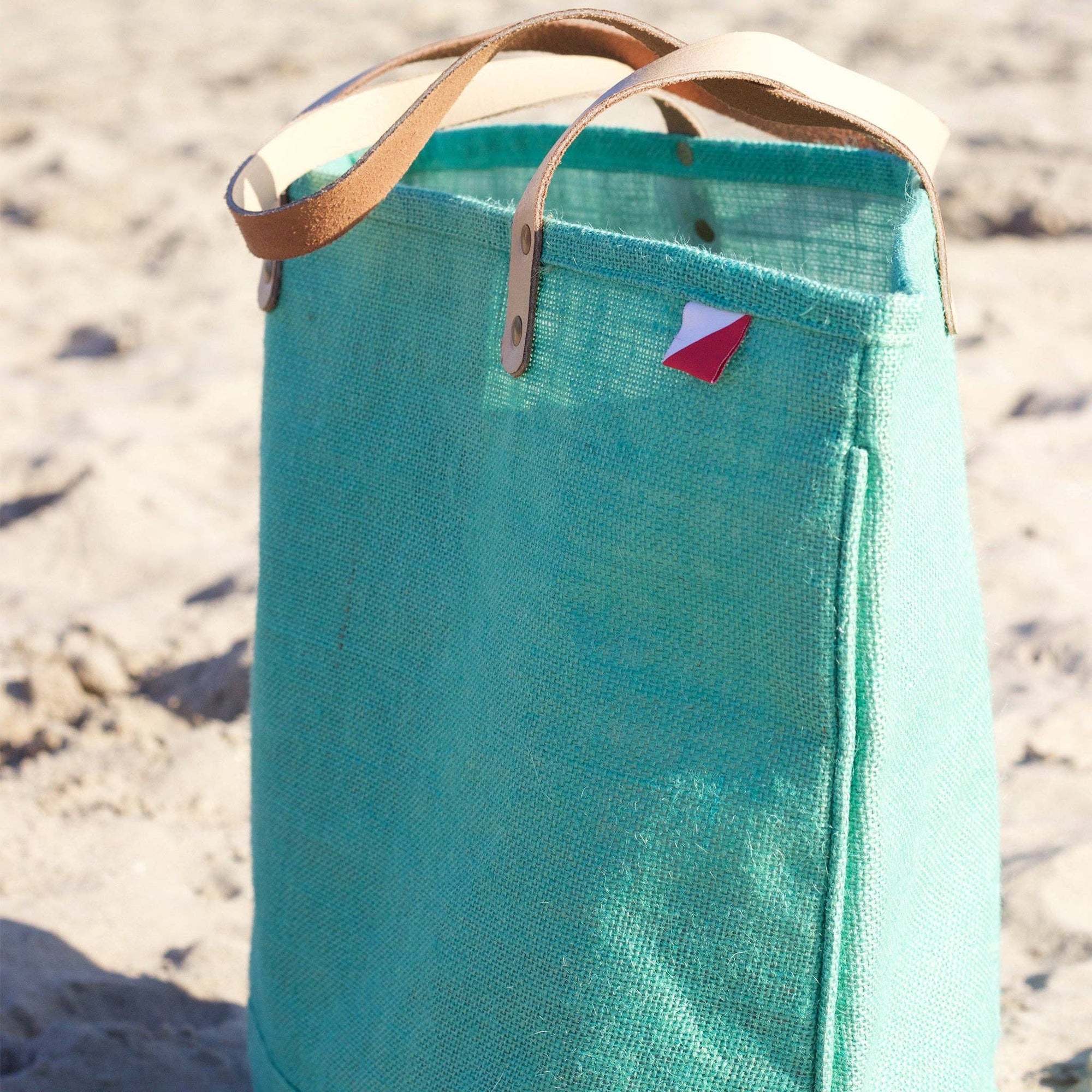 Big Jute Colored Tote Bags: Blue