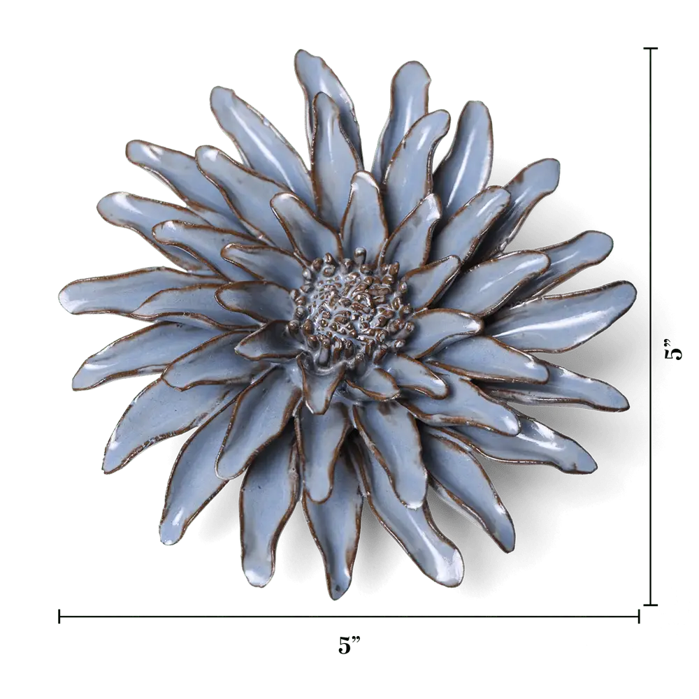 Blue Grey Gerbera Daisy Table Decoration Boho Design