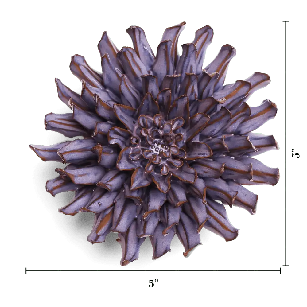 Living Walls - Ceramic Flower Tabletop Green Art Violet Mum