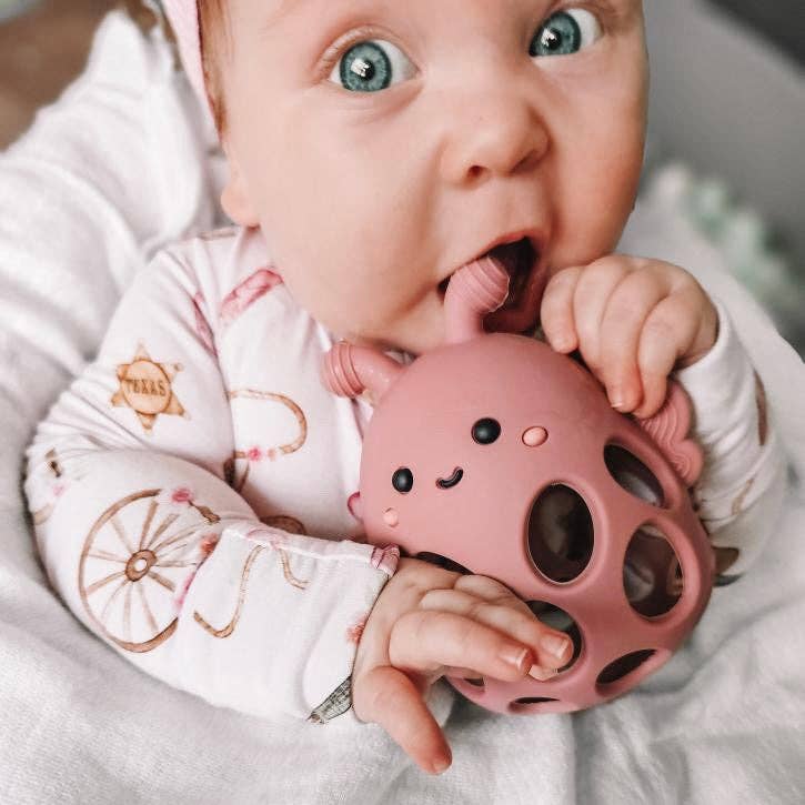 Garden Party Collection - Honey Bee Teether: Petunia Pink