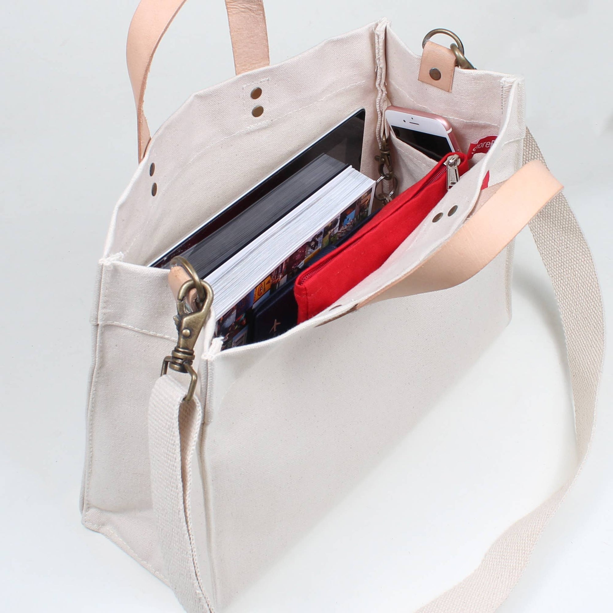 Mini Minimal Box Style Heavy Canvas Tote Private Label