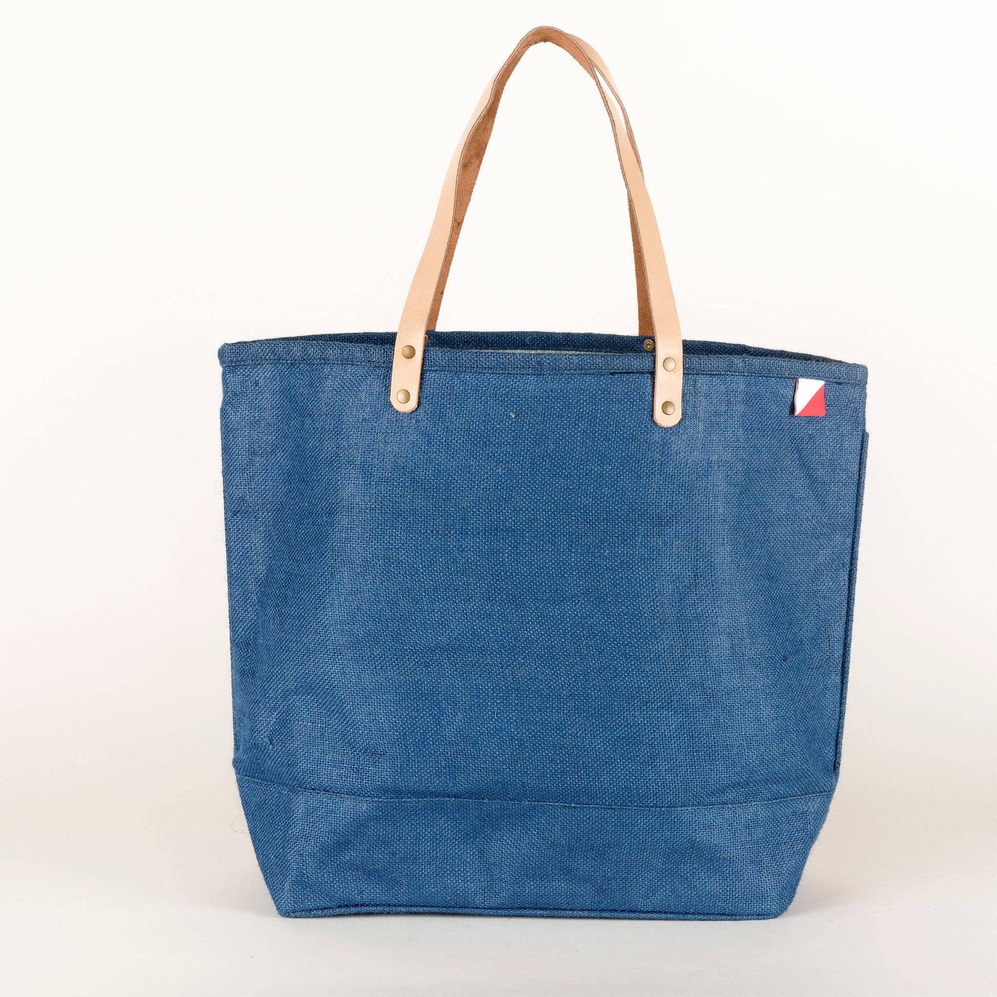 Big Jute Colored Tote Bags: Blue