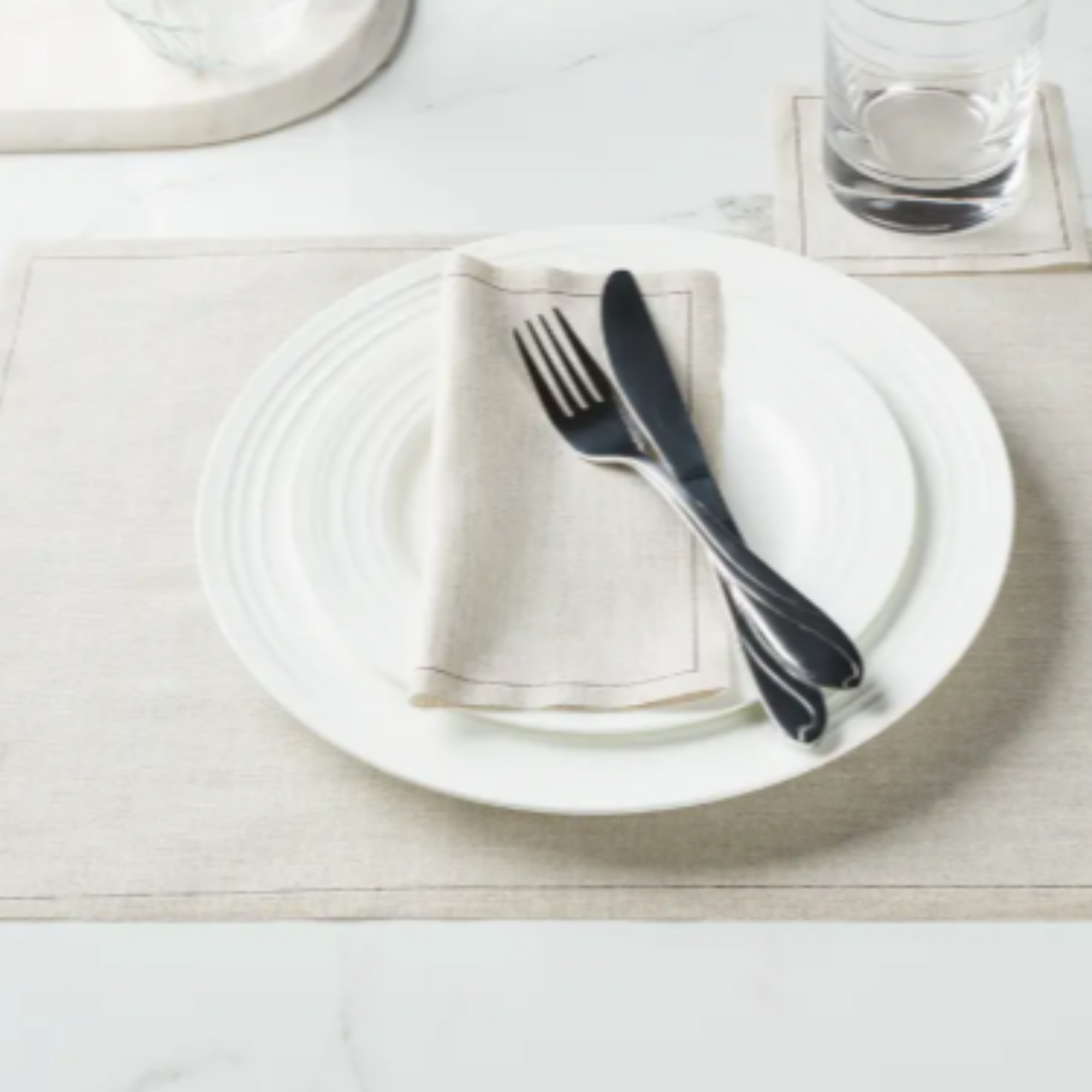 Natural Linen Cocktail Napkins 50 Units