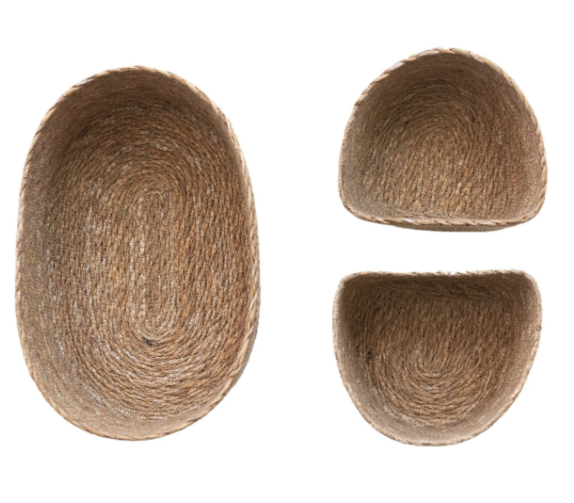 Hand-Woven Seagrass Nesting Baskets, Natural, Set of 3