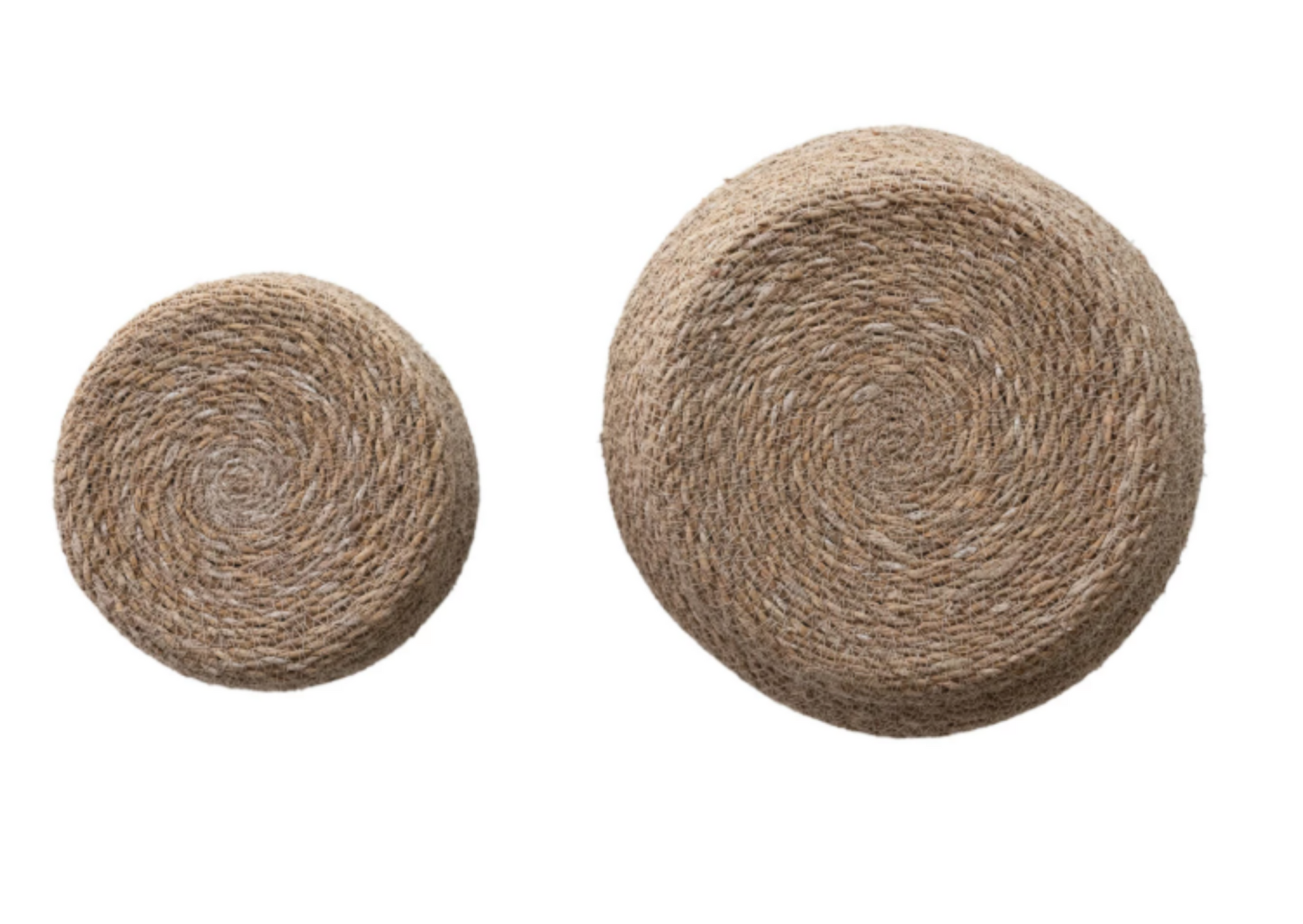 Small Hand-Woven Seagrass Baskets with Lids, Natural