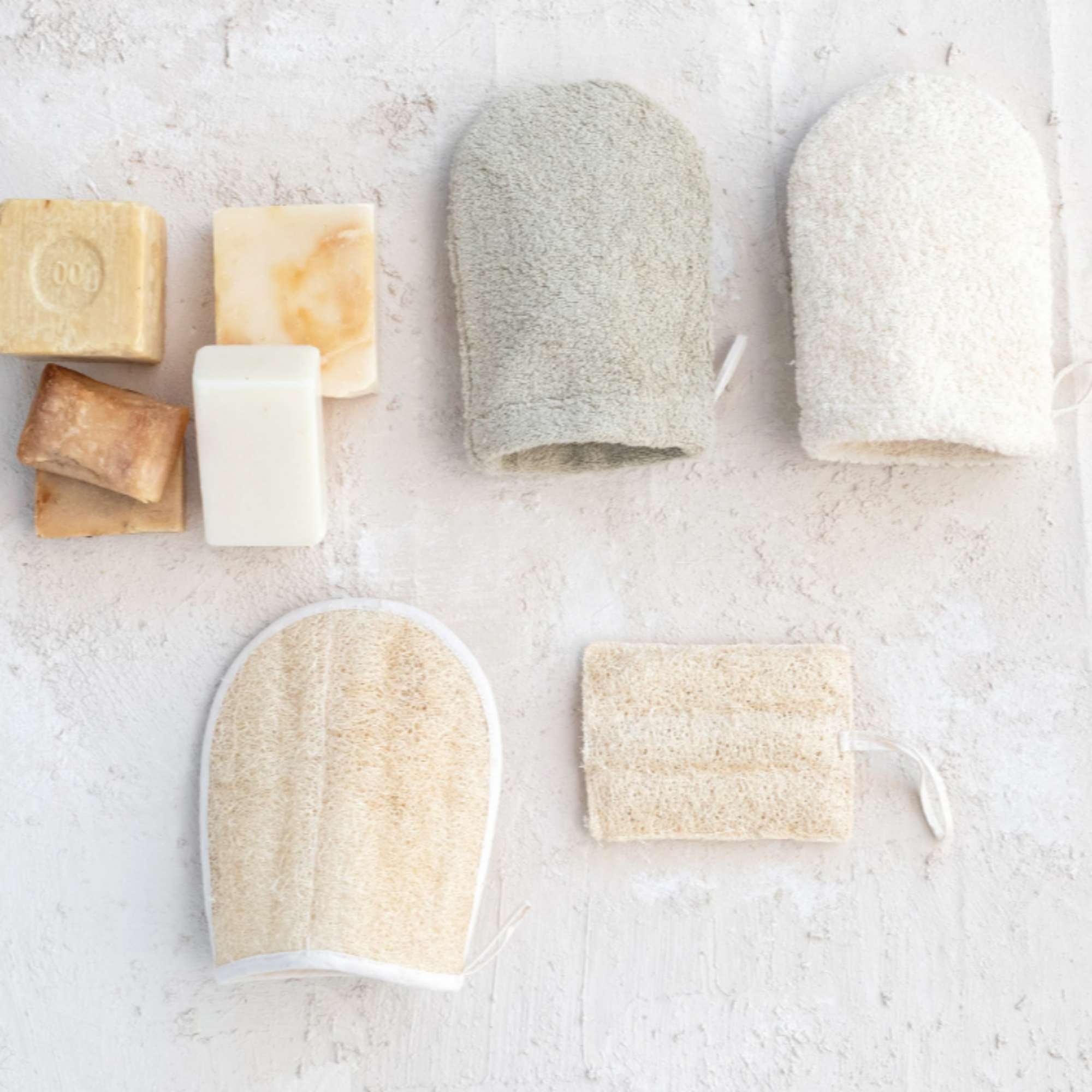 Green Cotton Terry Cloth Shower Mitt