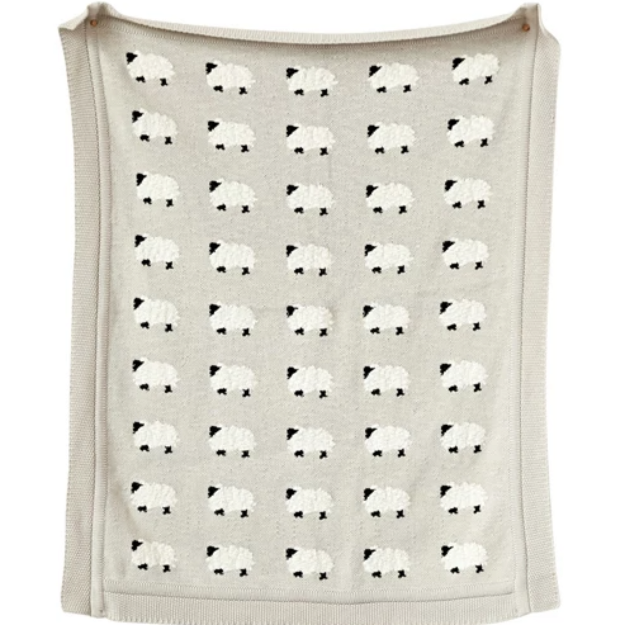 Knit Baby Blanket with Sheep