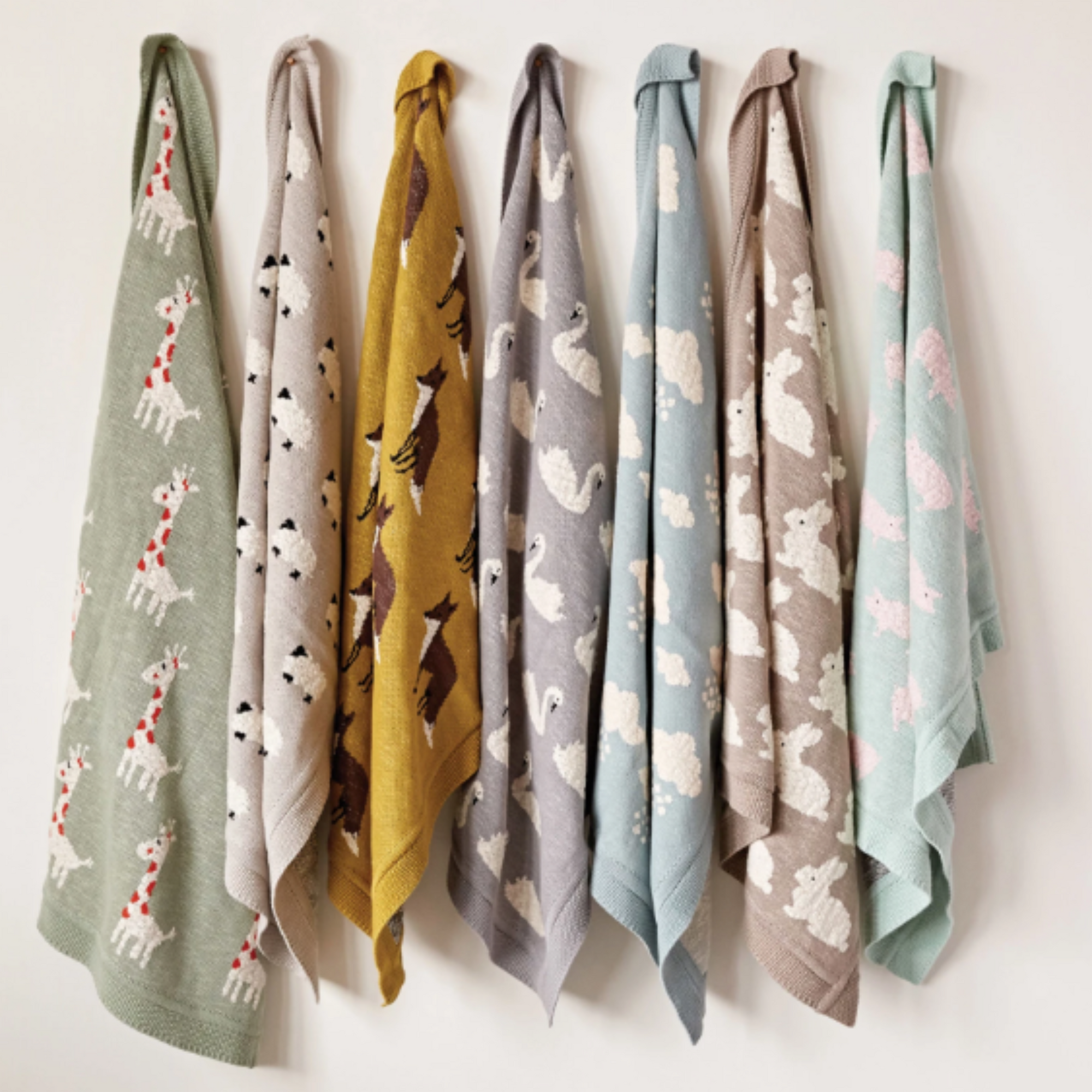 Knit Baby Blanket with Sheep