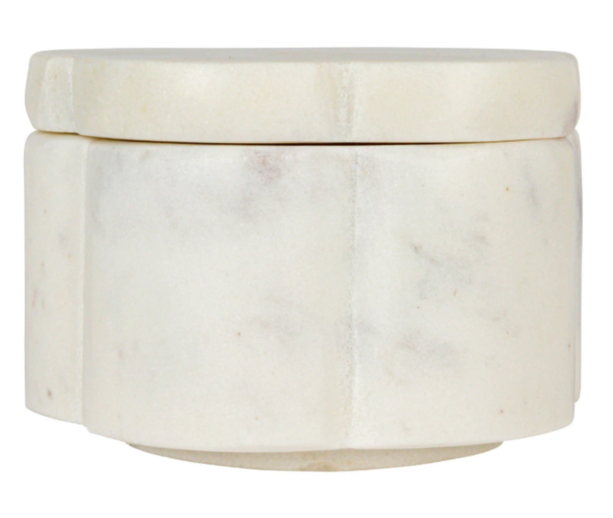 Marble Scalloped Stackable Pinch Pots w/ Lid, Set of 2