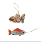 Handmade Beaded Fabric Fish Ornament