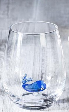 Whale Icon Stemless Wine Glass