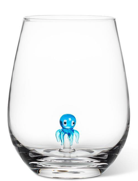 Octopus Icon Stemless Wine Glass