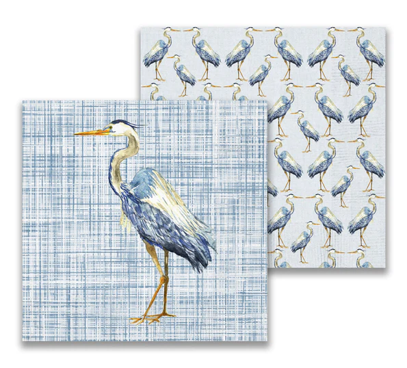 Blue Heron Cocktail Napkin