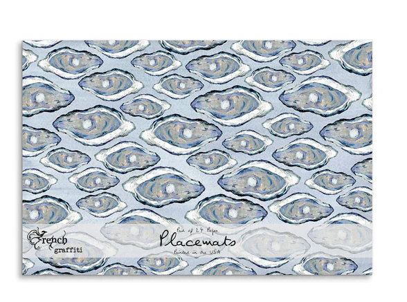 Blue Oysters Paper Placemat
