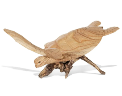 Handcarved Sea Turtle, Small Jempinis Wood