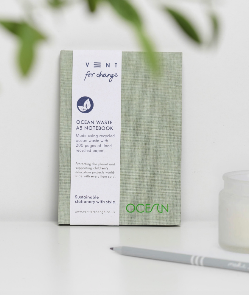 OCEAN Sandy Algae Green Hard-Cover Notebook