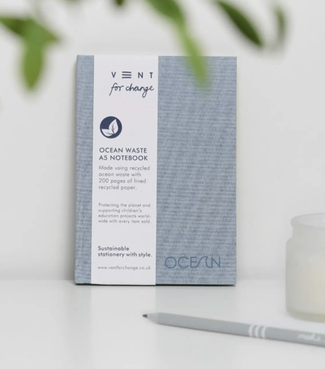 OCEAN Sandy Sea Blue Hard-Cover Notebook