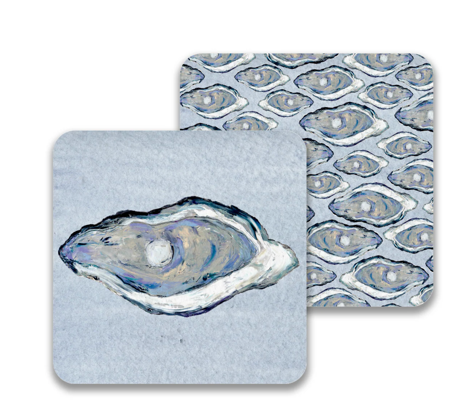 Blue Oyster Paper Drink Coasters