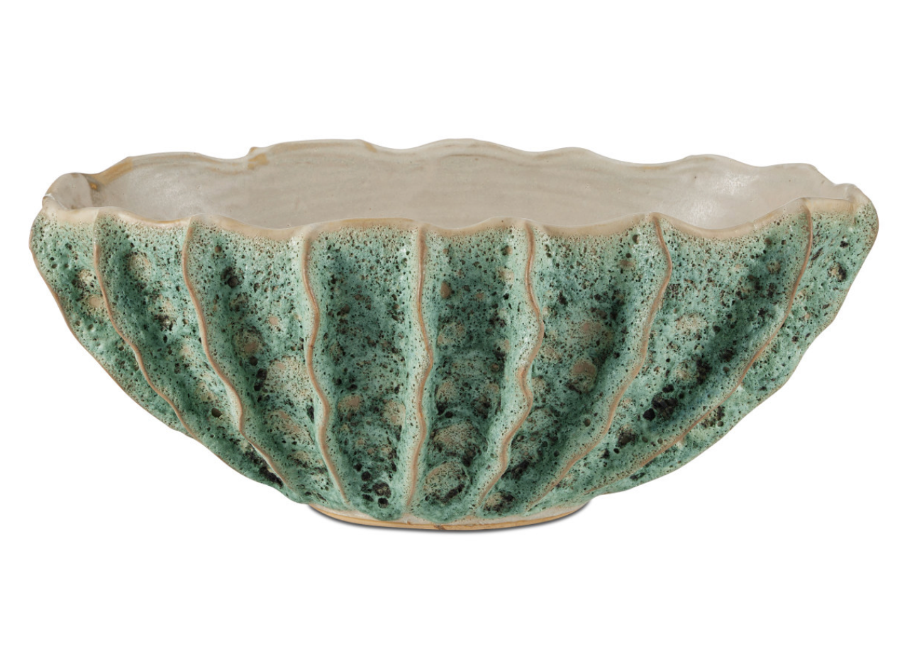 Sunken Boat Oval Green Bowl