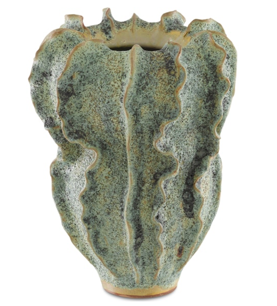 Sunken Boat Swirl Green Vase