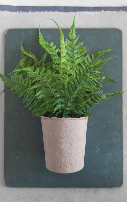 Faux Fern in Paper Pot