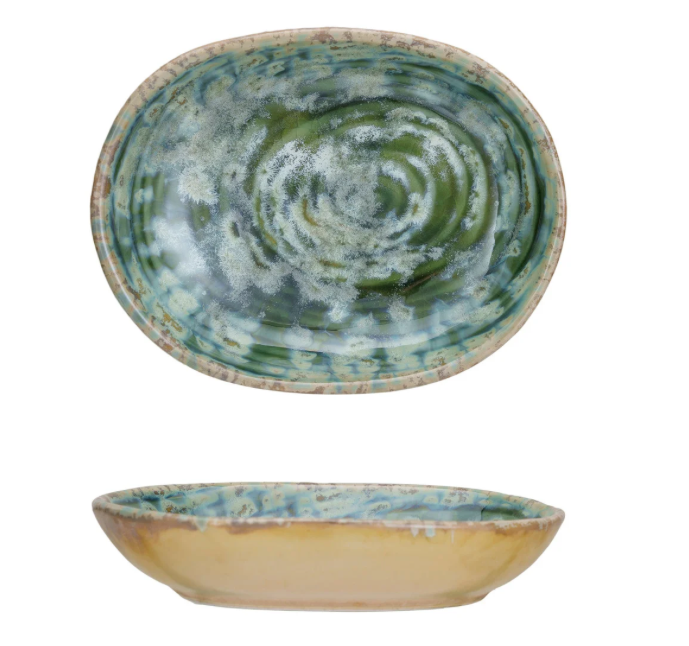 Embossed Stoneware Dish