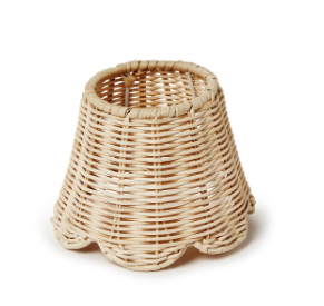 Rattan Lampshade with Scalloped Edge