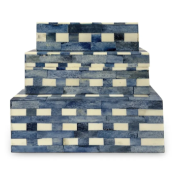 Blue and Checkered Inlay Box