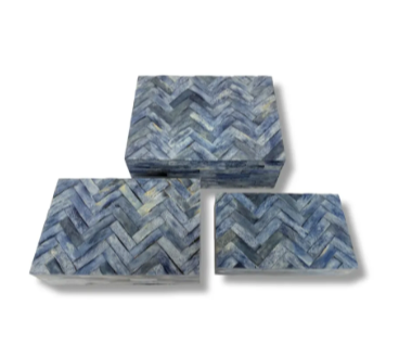 Blue Zigzag Inlay Box
