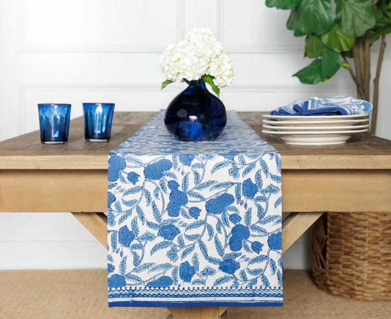 Blue Jalore Table Runner