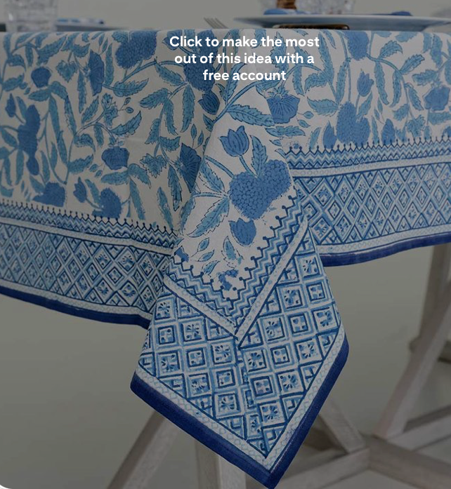 Blue Jalore Tablecloth