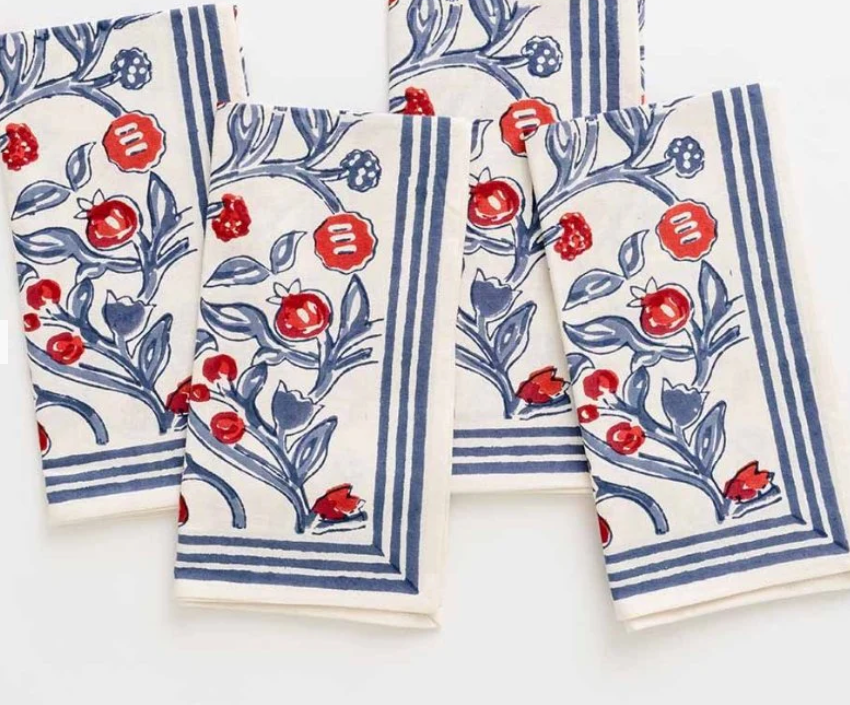 Emma Red &amp;amp;Blue Placemat Set