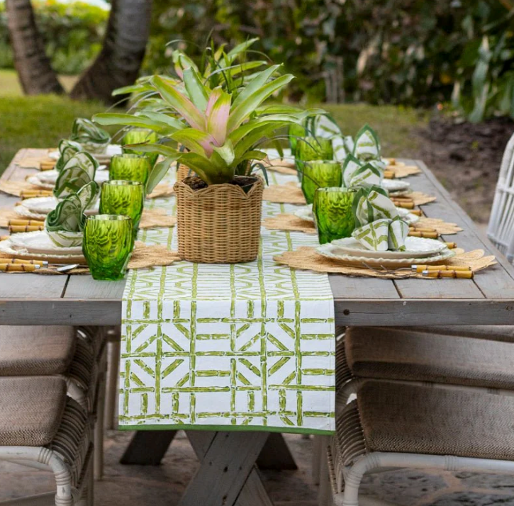 Green Bamboo Table Runner