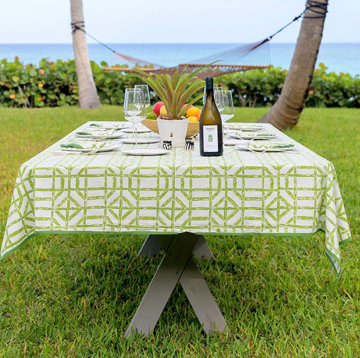 Green Bamboo Tablecloth
