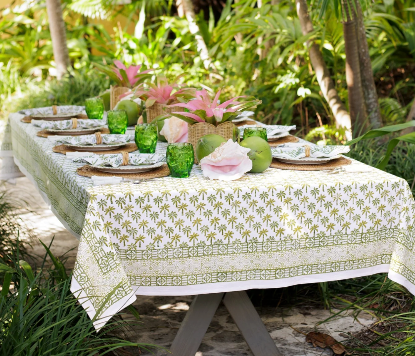 Palm Tree Green Tablecloth