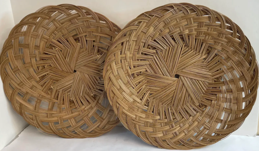 Round Bamboo Rim Tray