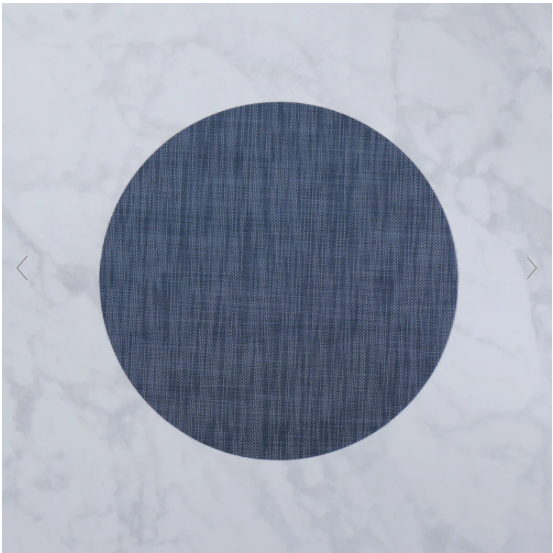 VIDA Round Woven Placemat Set- Navy