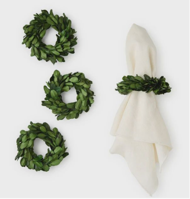 Box Wreath Napkin Rings