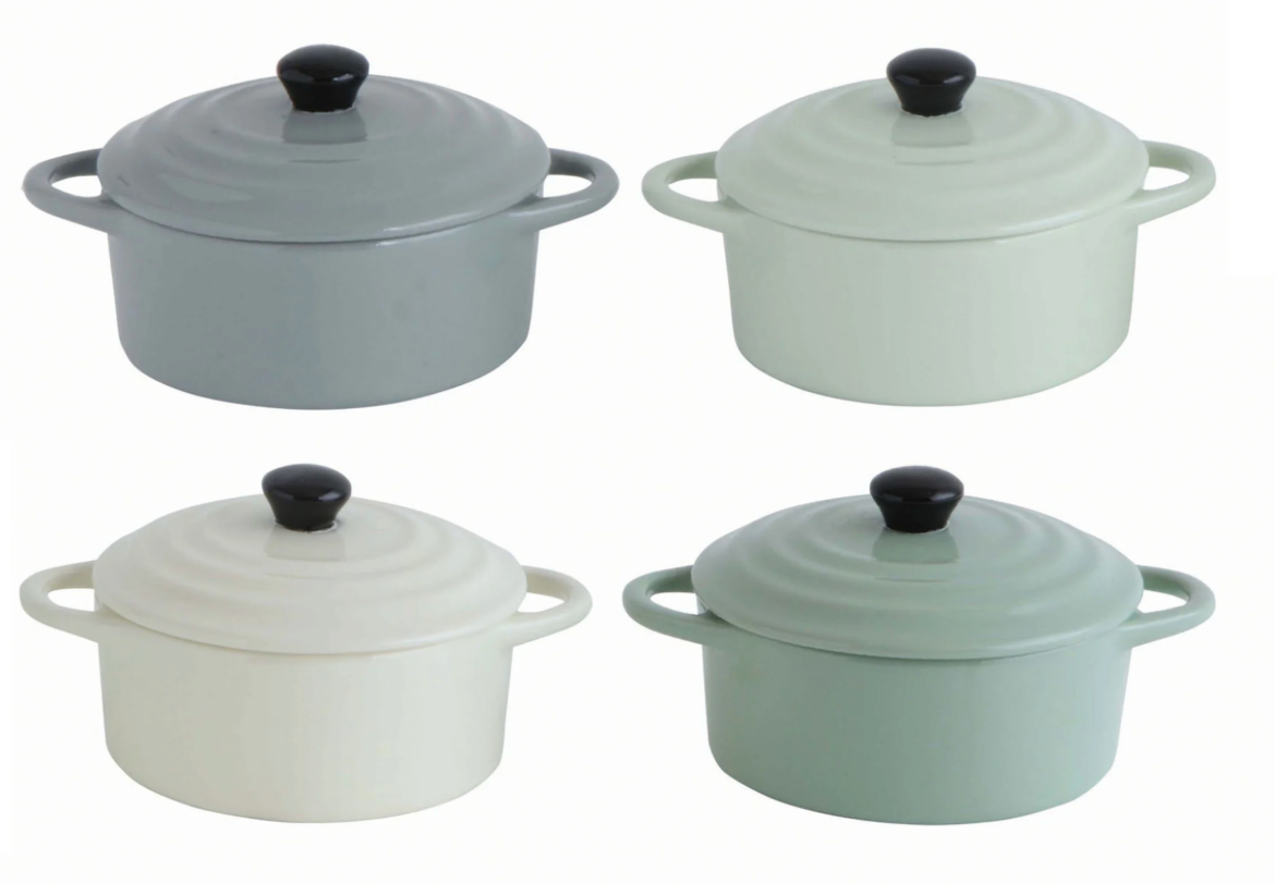 Stoneware mini baker with lid