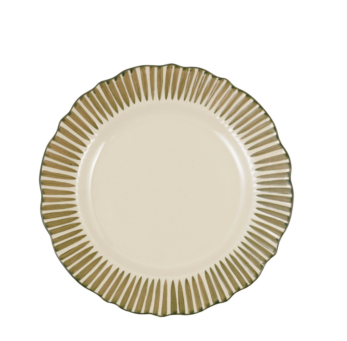 Hand-painted Stoneware Scalloped Plate