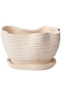Highland Pot with Saucer 9"x 6"x 6"