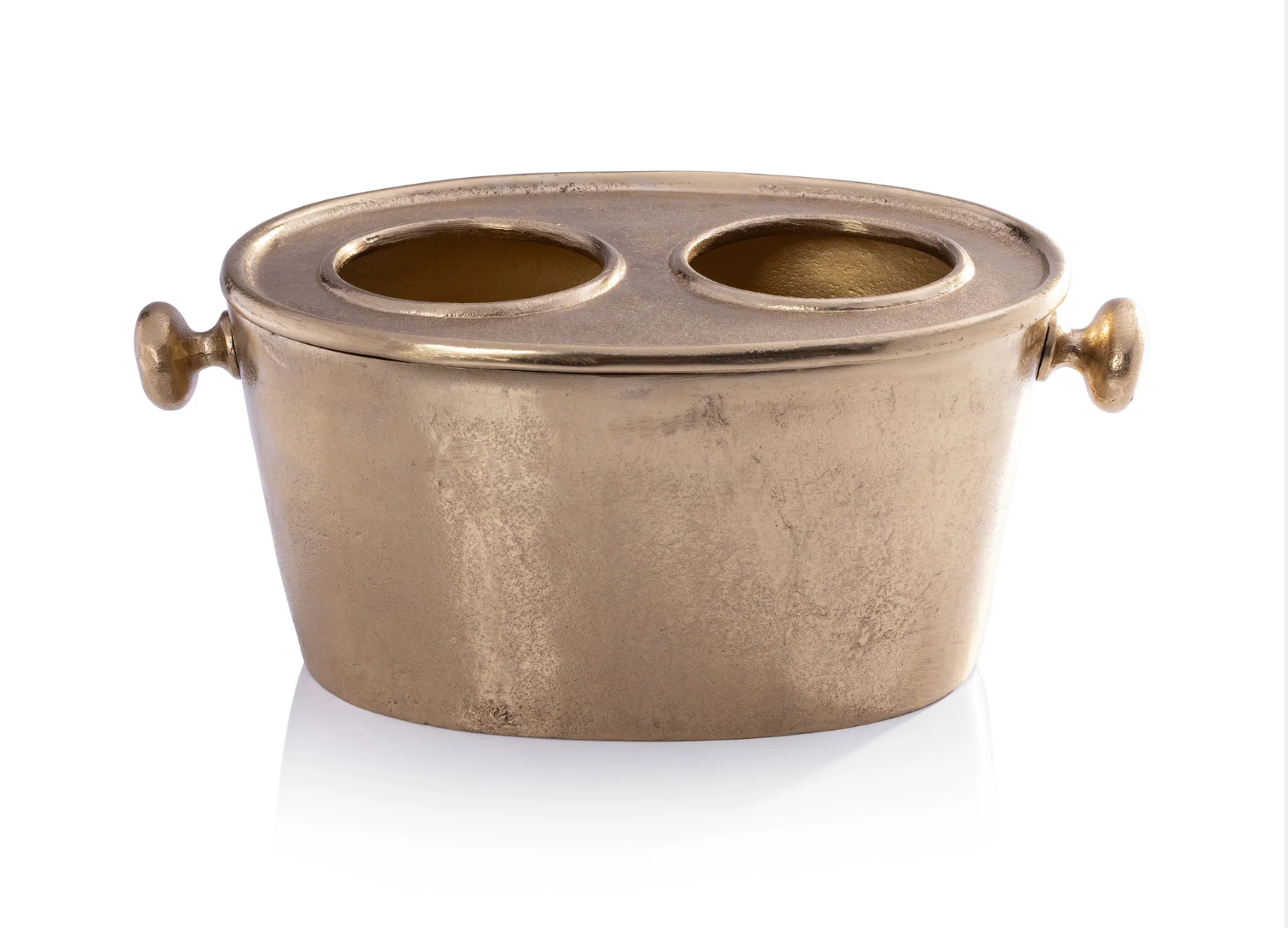 Gold Raw Aluminum 2 Wine bottle holder
