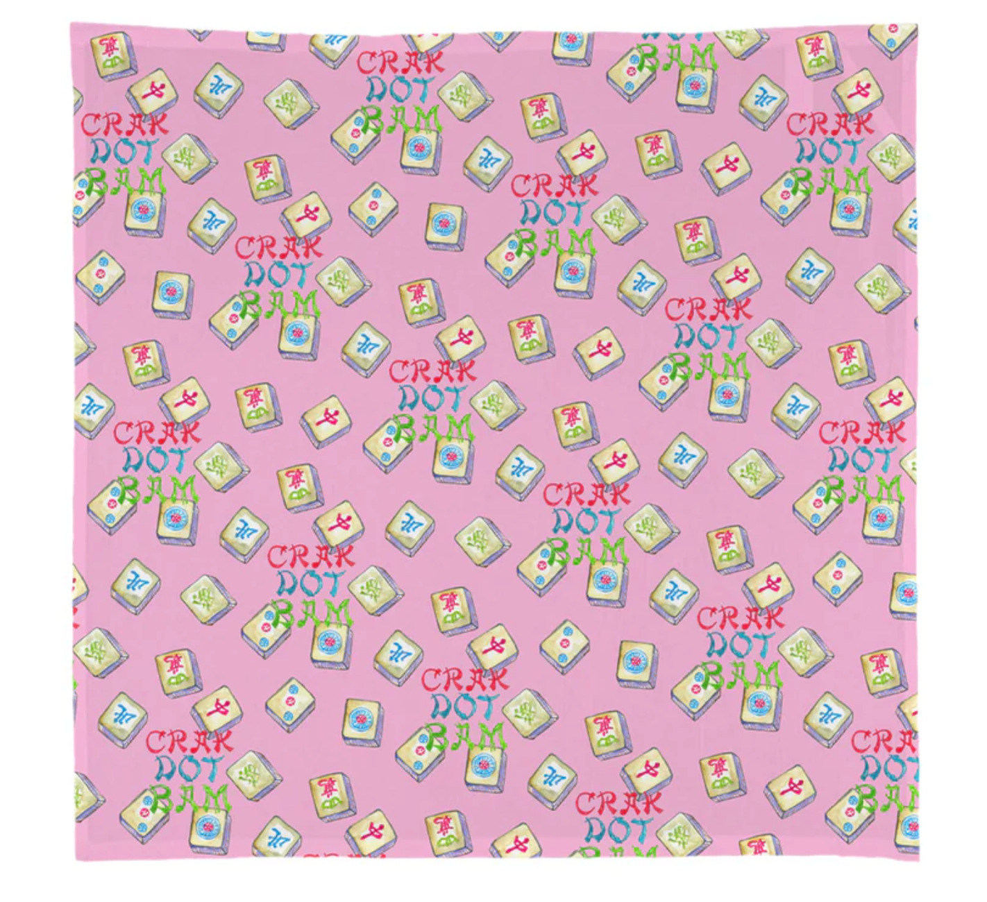 Colorful Mahjong Tiles Square Dishtowel