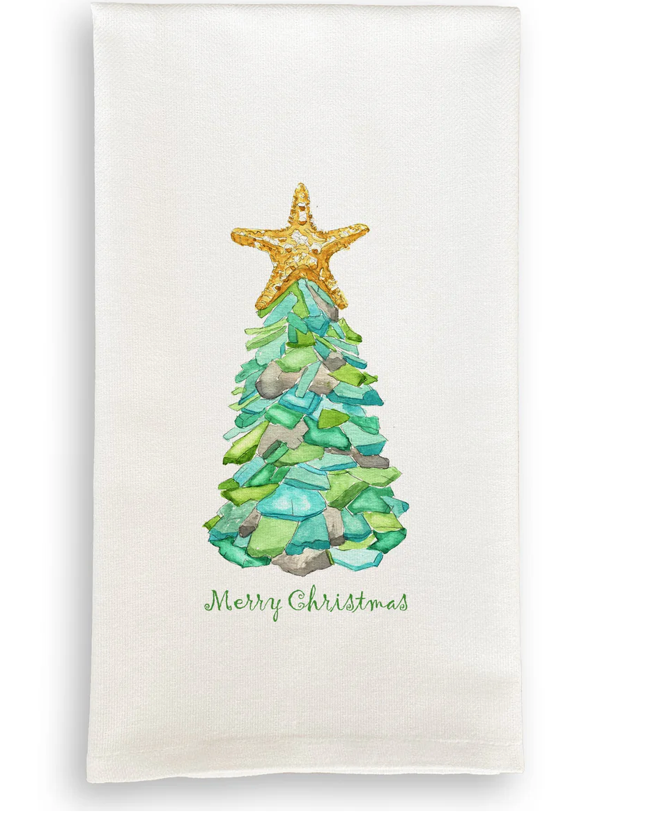 Seaglass Christmas Tree Towel